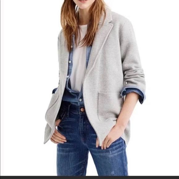J.Crew XS heather gray sweater knit blazer